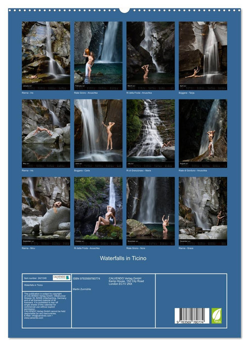Waterfalls in Ticino (CALVENDO Premium-Calendar 2027)