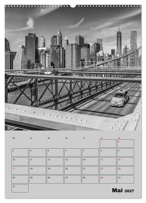 NEW YORK CITY Monochrome Stadtansichten (CALVENDO Wandkalender 2027)
