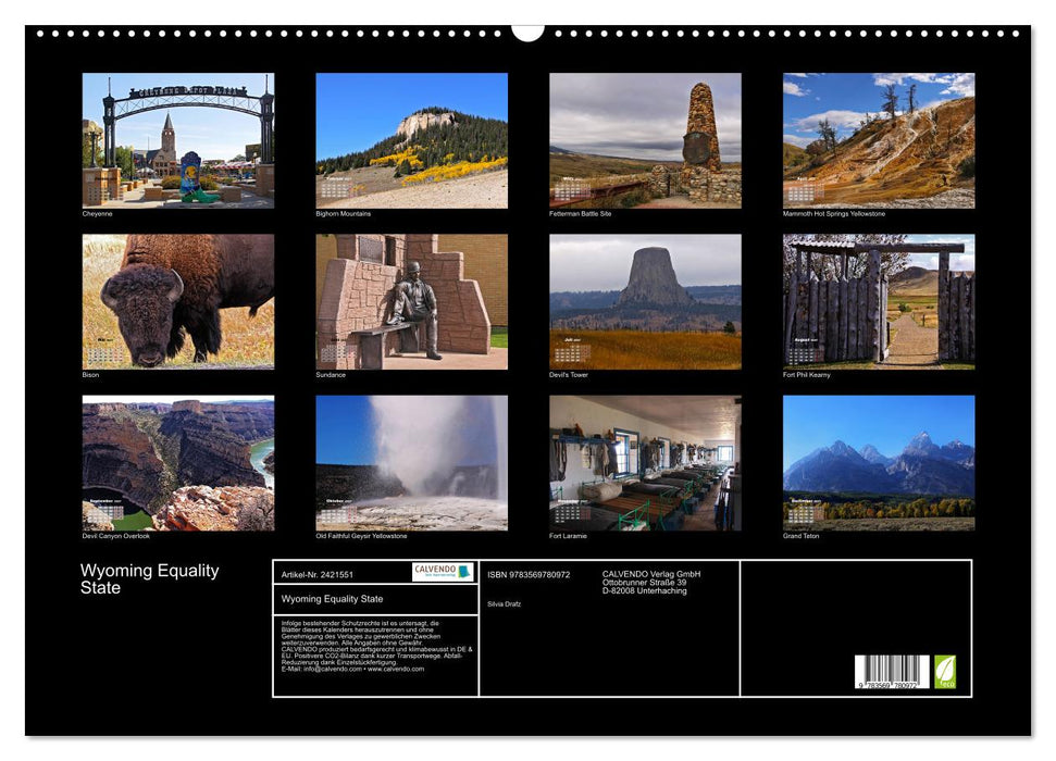 Wyoming Equality State (CALVENDO Wandkalender 2027)