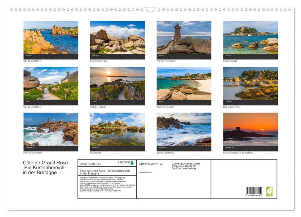 Côte de Granit Rose - Ein Küstenbereich in der Bretagne (CALVENDO Wandkalender 2027)