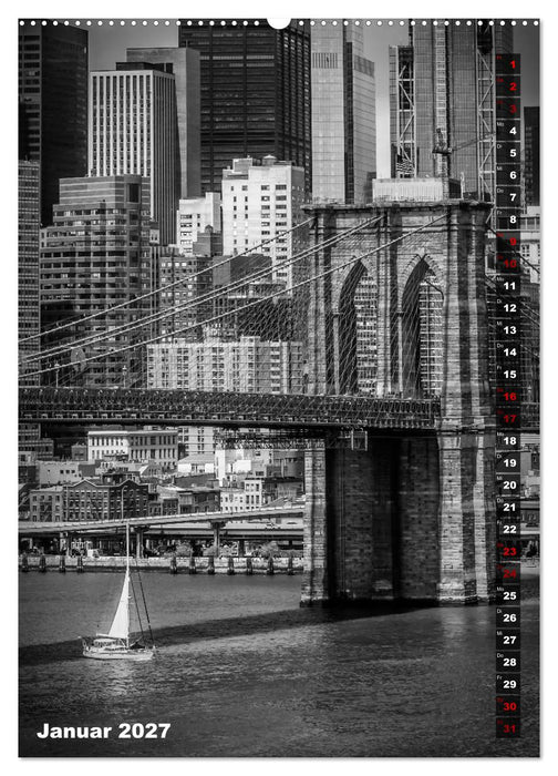 NEW YORK CITY Monochrome Stadtansichten (CALVENDO Wandkalender 2027)