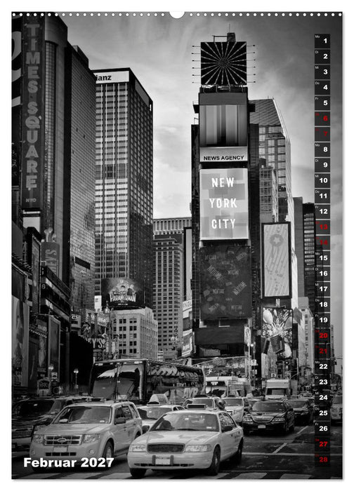 NEW YORK CITY Monochrome Stadtansichten (CALVENDO Wandkalender 2027)