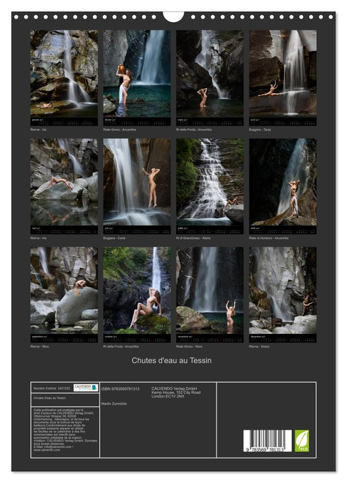 Chutes d'eau au Tessin (CALVENDO Calendrier mensuel 2027)