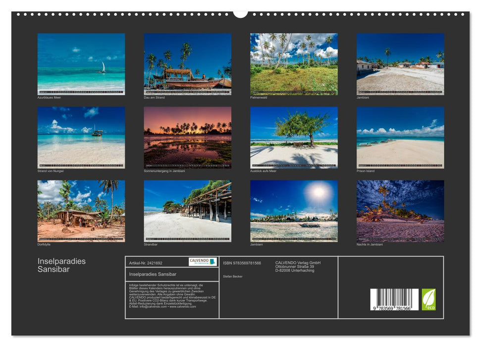 Inselparadies Sansibar (CALVENDO Premium Wandkalender 2027)