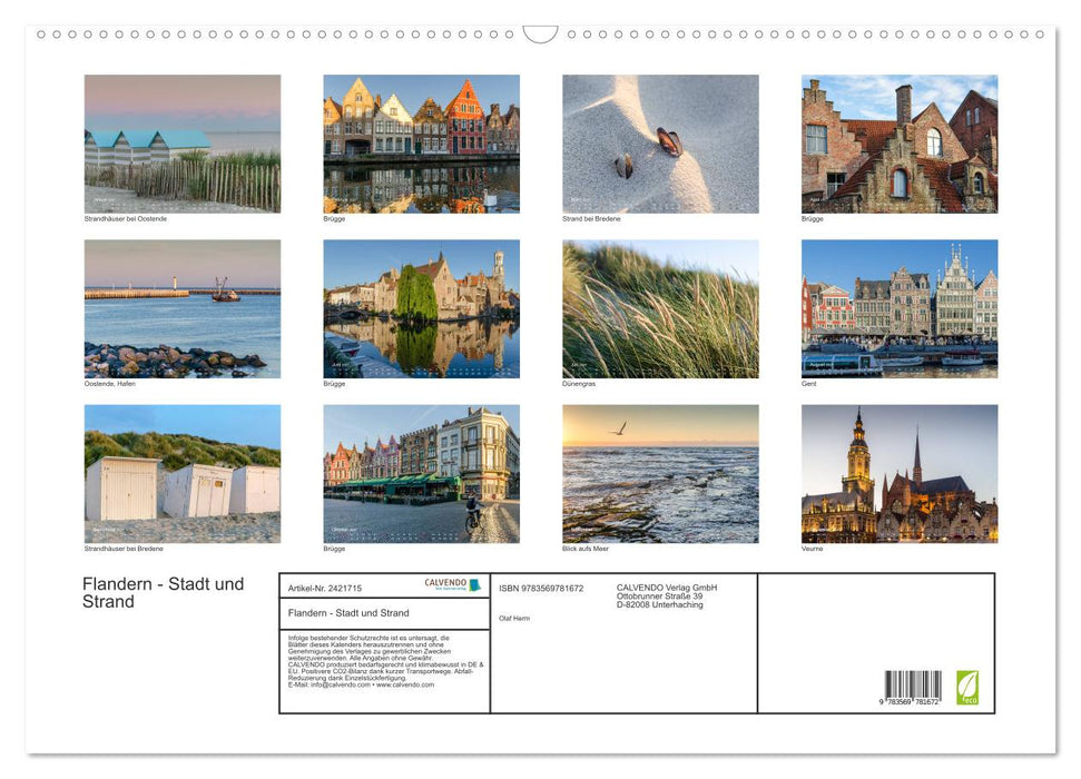 Flandern - Stadt und Strand (CALVENDO Wandkalender 2027)