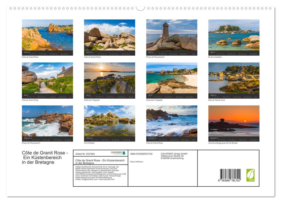 Côte de Granit Rose - Ein Küstenbereich in der Bretagne (CALVENDO Premium Wandkalender 2027)