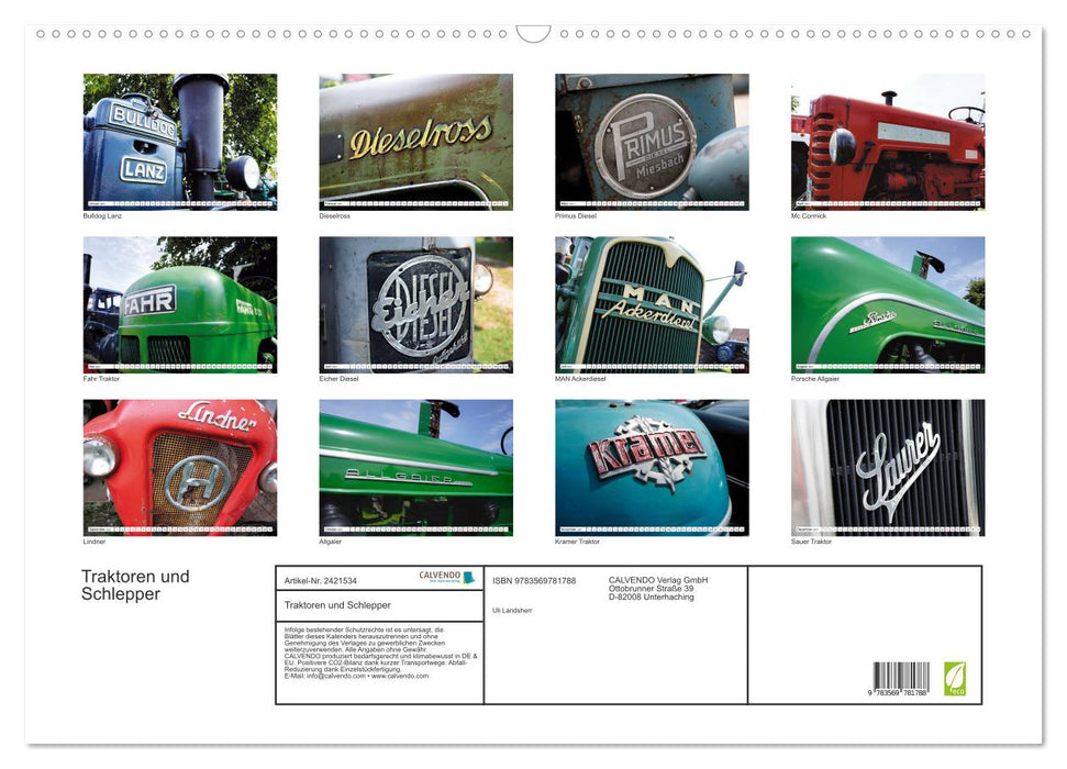 Traktoren und Schlepper (CALVENDO Wandkalender 2027)