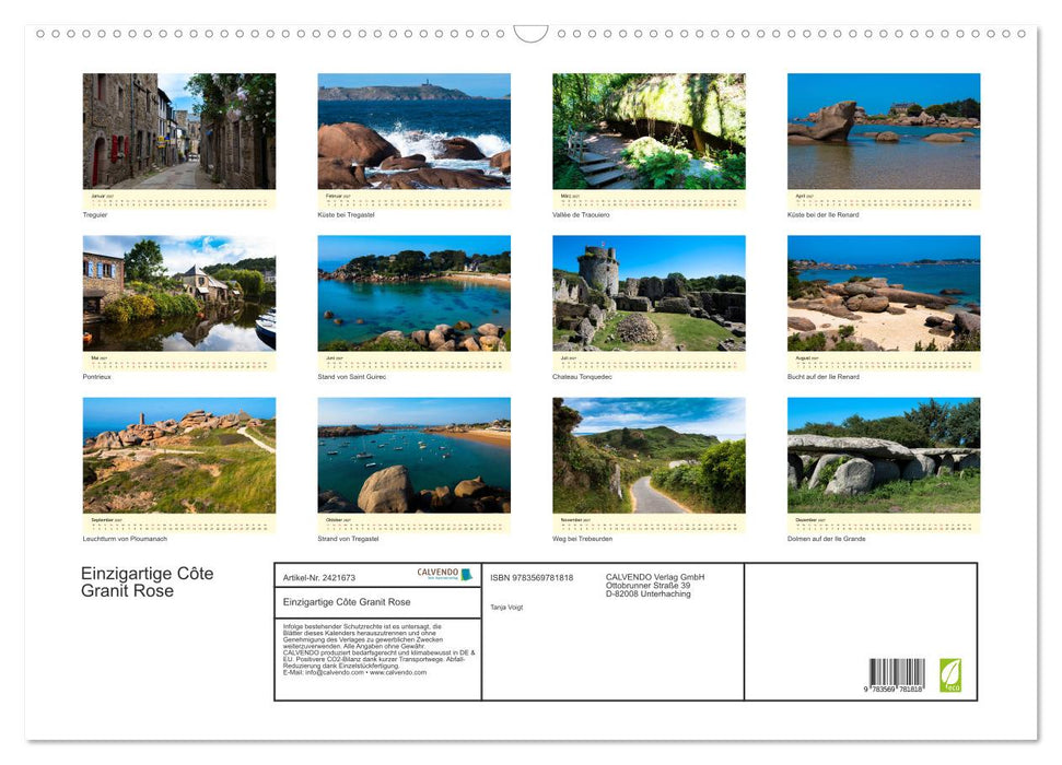 Einzigartige Côte Granit Rose (CALVENDO Wandkalender 2027)