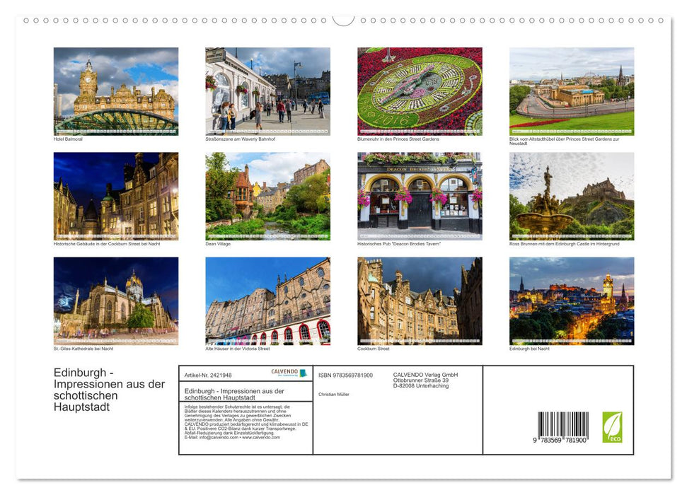 Edinburgh - Impressionen aus der schottischen Hauptstadt (CALVENDO Premium Wandkalender 2027)