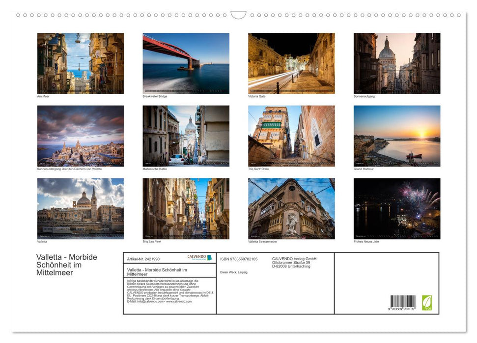 Valletta - Morbide Schönheit im Mittelmeer (CALVENDO Wandkalender 2027)