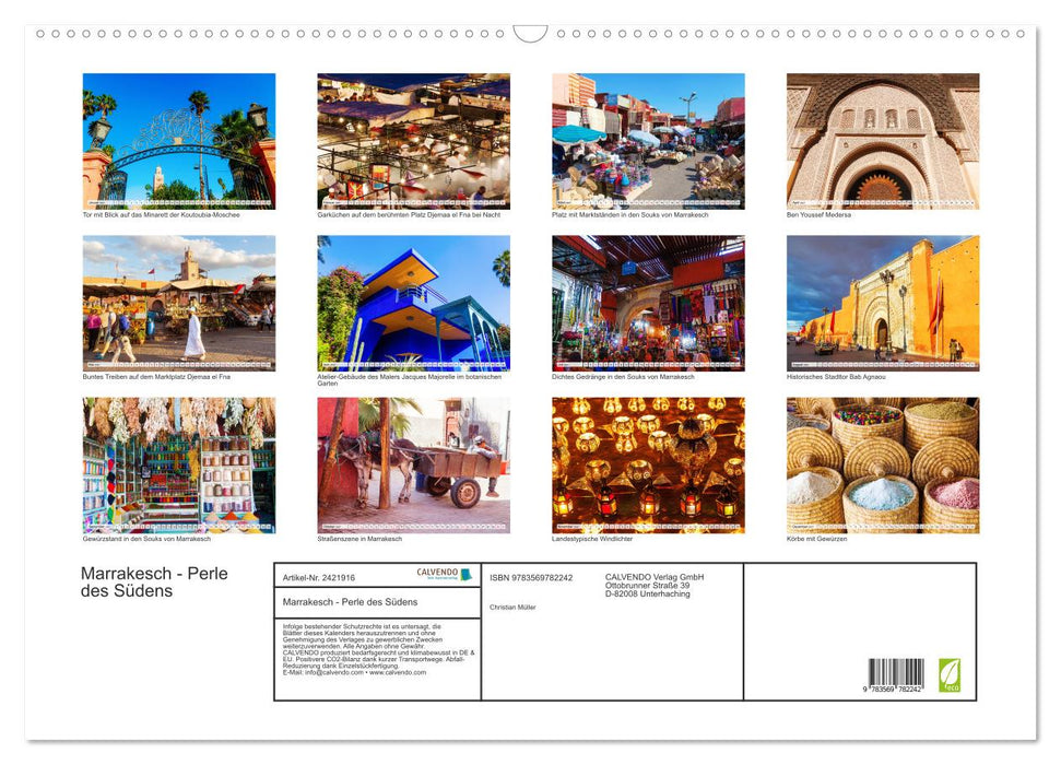 Marrakesch - Perle des Südens (CALVENDO Wandkalender 2027)