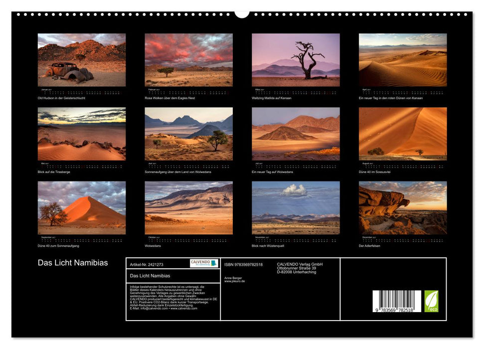 Das Licht Namibias (CALVENDO Premium Wandkalender 2027)