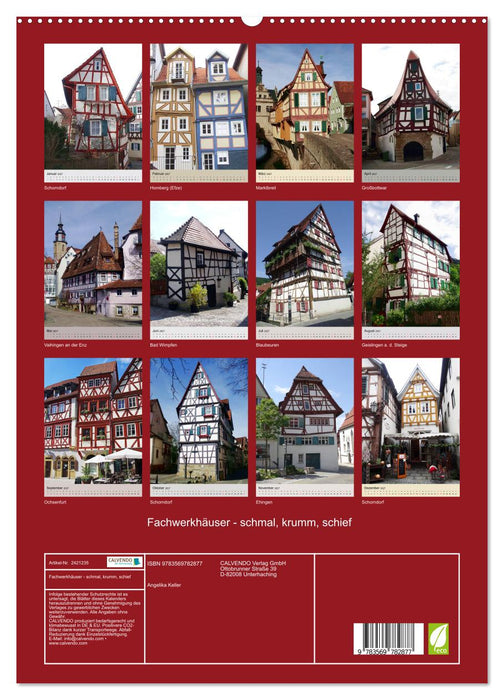 Fachwerkhäuser - schmal, krumm, schief (CALVENDO Premium Wandkalender 2027)