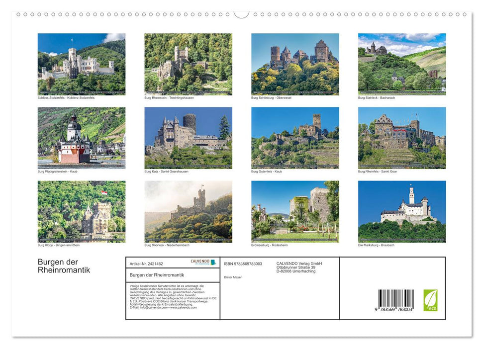 Burgen der Rheinromantik (CALVENDO Premium Wandkalender 2027)