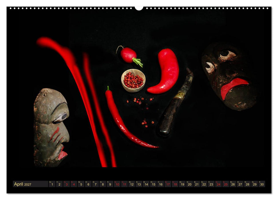 Scharfe Chili Fantasien - Creative Food Design (CALVENDO Premium Wandkalender 2027)
