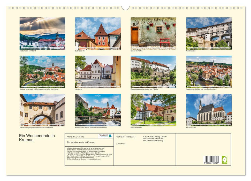 Ein Wochenende in Krumau (CALVENDO Wandkalender 2027)