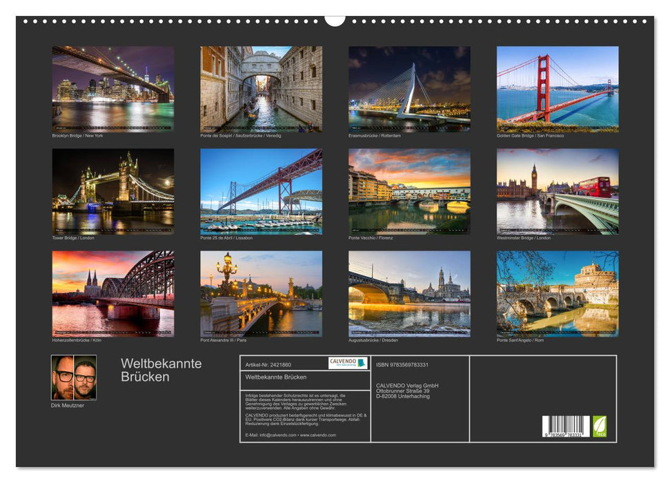 Weltbekannte Brücken (CALVENDO Wandkalender 2027)