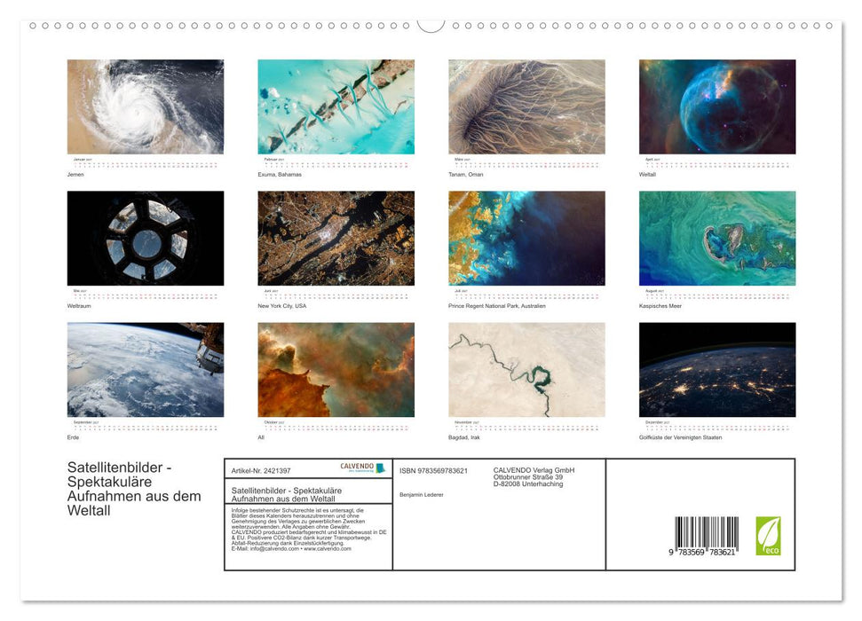 Satellitenbilder - Spektakuläre Aufnahmen aus dem Weltall (CALVENDO Wandkalender 2027)