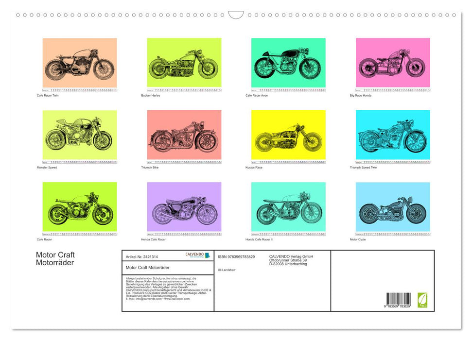 Motor Craft Motorräder (CALVENDO Wandkalender 2027)