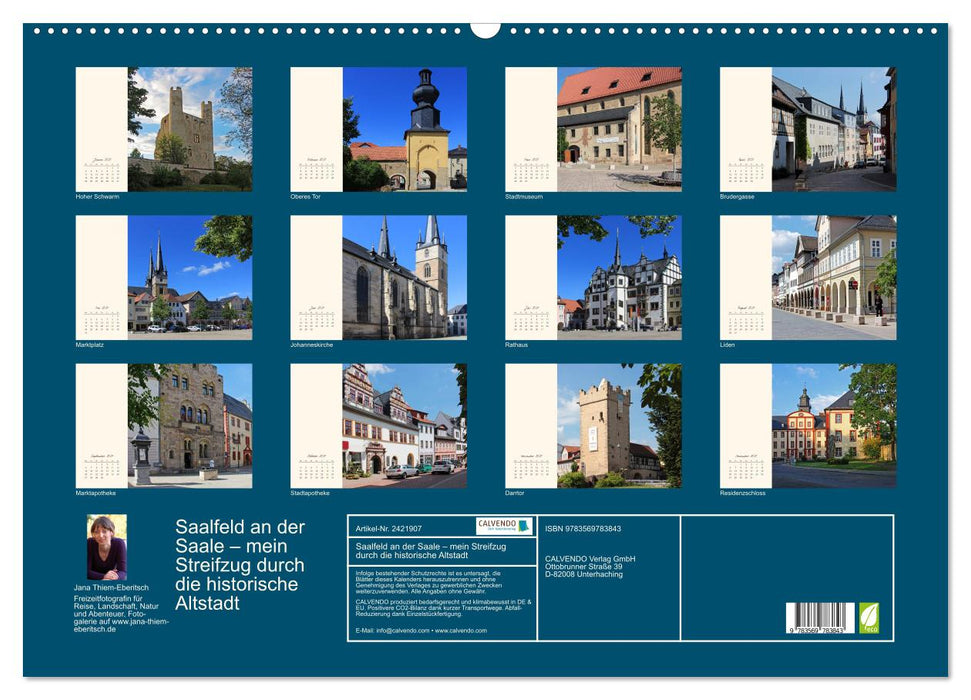 Saalfeld an der Saale – mein Streifzug durch die historische Altstadt (CALVENDO Wandkalender 2027)