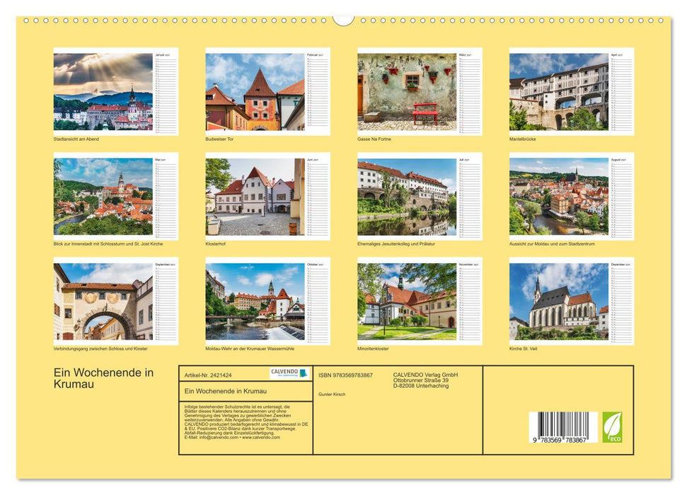 Ein Wochenende in Krumau (CALVENDO Premium Wandkalender 2027)