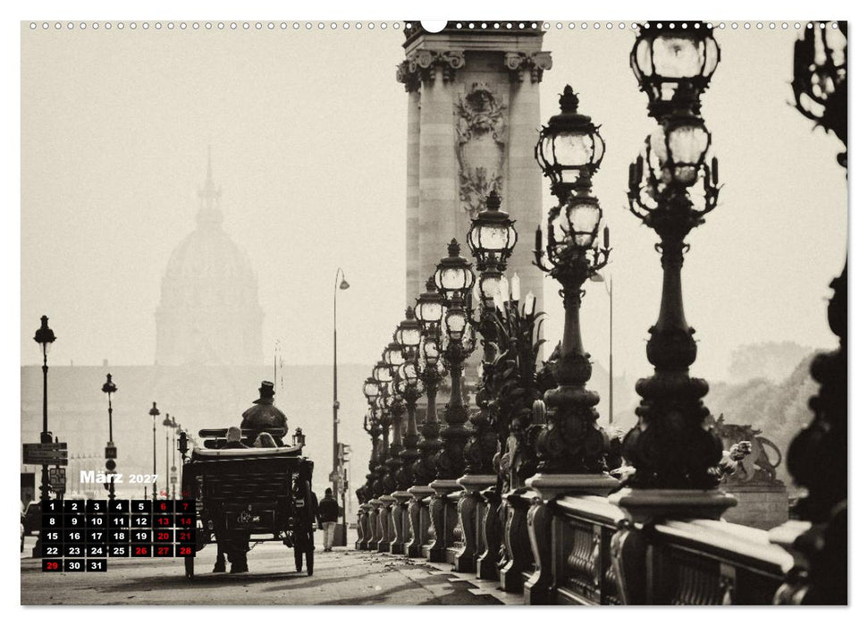 Paris-Impressionen in Schwarz-Weiß (CALVENDO Wandkalender 2027)