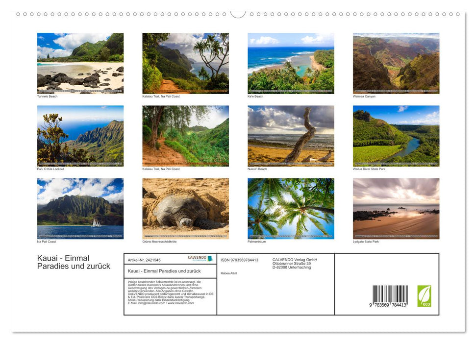 Kauai - Einmal Paradies und zurück (CALVENDO Premium Wandkalender 2027)