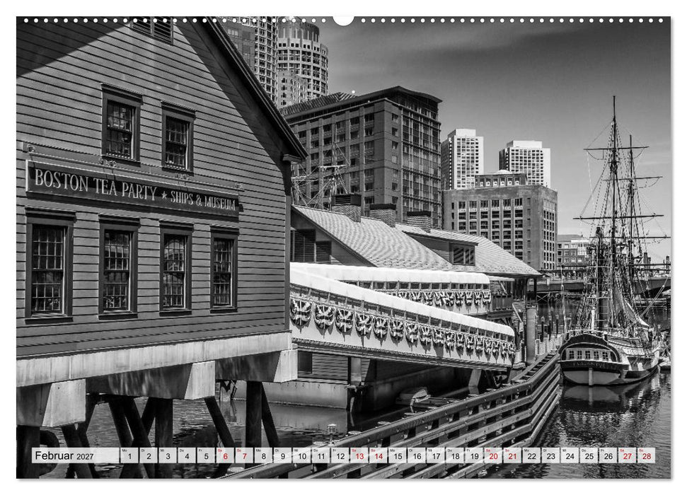 BOSTON Monochrome Stadtansichten (CALVENDO Wandkalender 2027)
