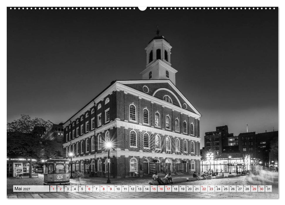 BOSTON Monochrome Stadtansichten (CALVENDO Wandkalender 2027)