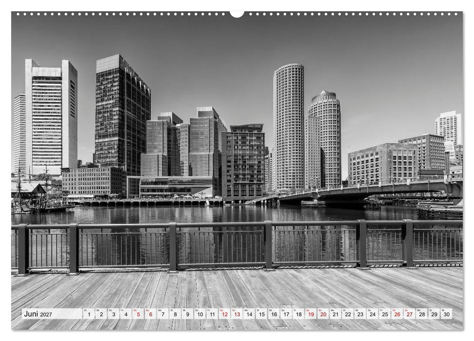 BOSTON Monochrome Stadtansichten (CALVENDO Wandkalender 2027)