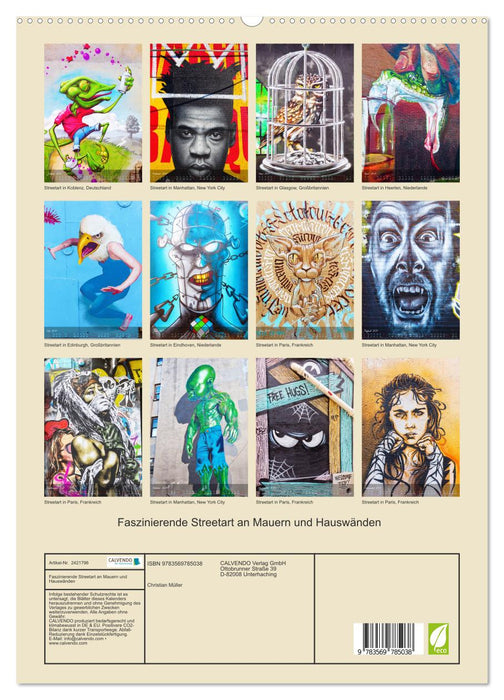 Faszinierende Streetart an Mauern und Hauswänden (CALVENDO Premium Wandkalender 2027)