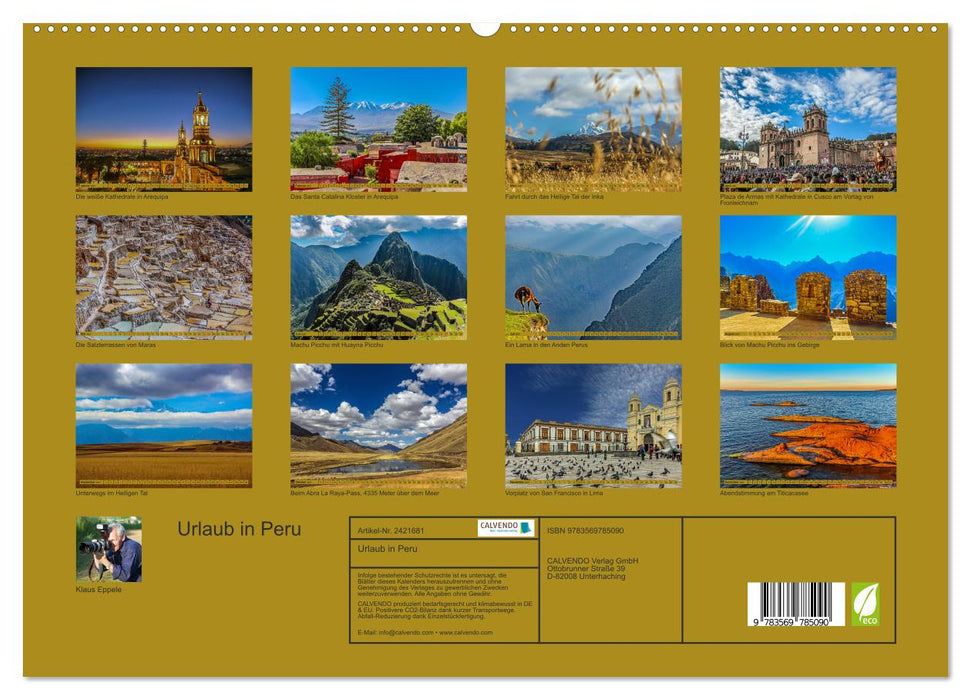 Urlaub in Peru (CALVENDO Premium Wandkalender 2027)