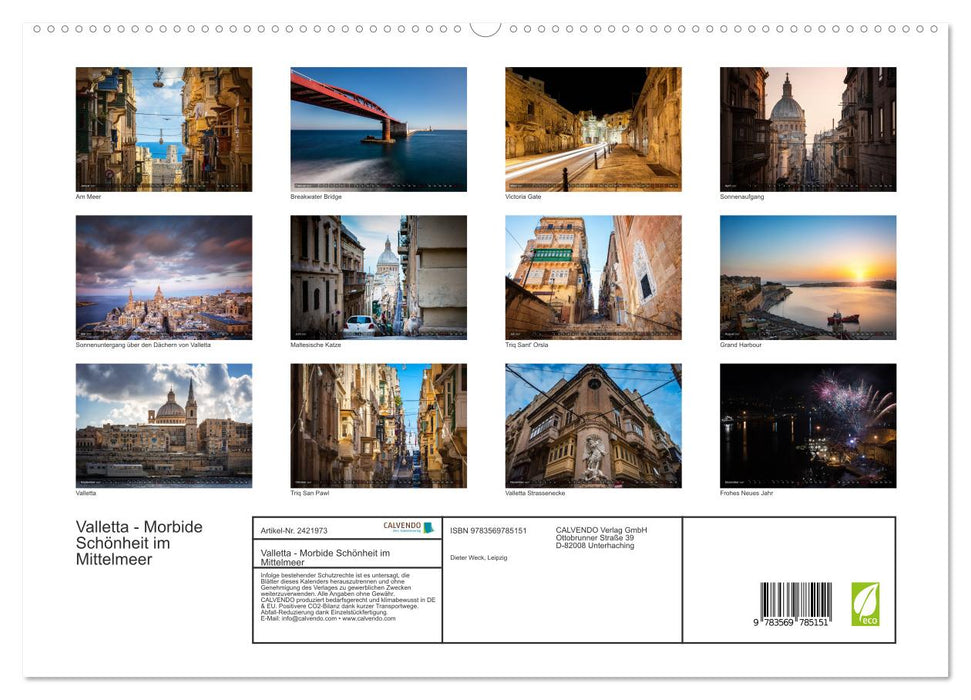 Valletta - Morbide Schönheit im Mittelmeer (CALVENDO Premium Wandkalender 2027)
