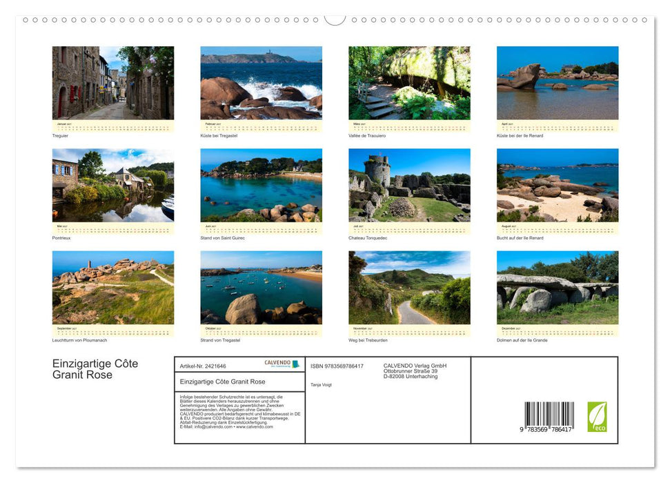 Einzigartige Côte Granit Rose (CALVENDO Premium Wandkalender 2027)