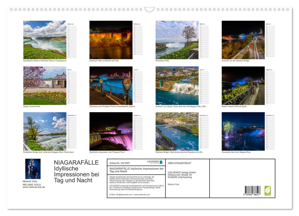 NIAGARAFÄLLE Idyllische Impressionen bei Tag und Nacht (CALVENDO Wandkalender 2027)