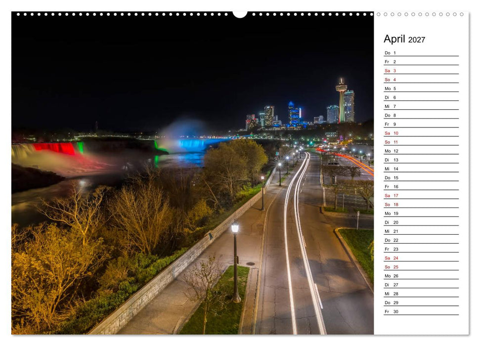 NIAGARAFÄLLE Idyllische Impressionen bei Tag und Nacht (CALVENDO Wandkalender 2027)