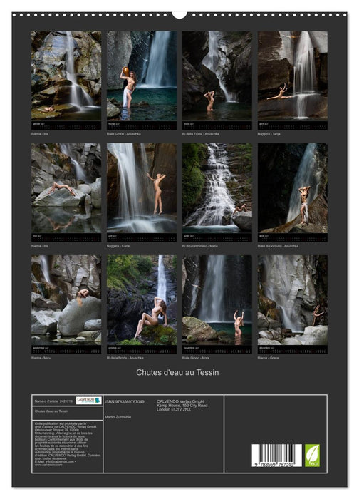 Chutes d'eau au Tessin (CALVENDO Calendrier supérieur 2027)