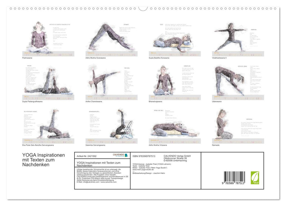 YOGA Inspirationen mit Texten zum Nachdenken (CALVENDO Premium Wandkalender 2027)