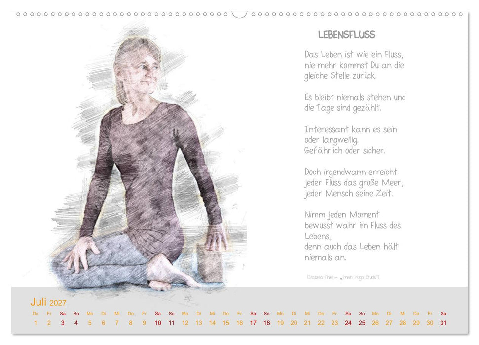 YOGA Inspirationen mit Texten zum Nachdenken (CALVENDO Premium Wandkalender 2027)