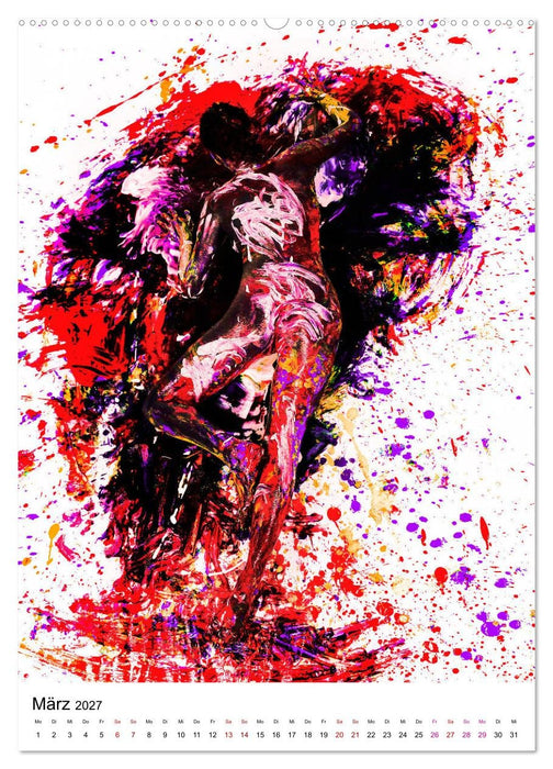 Farbakte - Action Paintings (CALVENDO Premium Wandkalender 2027)