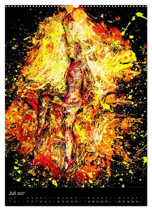 Farbakte - Action Paintings (CALVENDO Premium Wandkalender 2027)