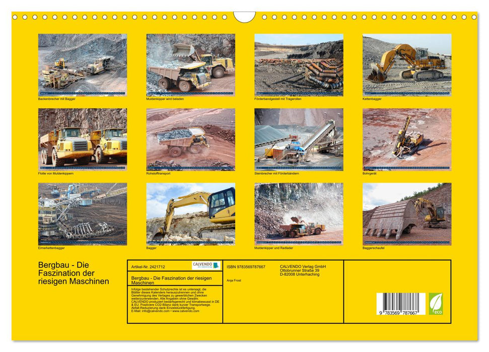 Bergbau - Die Faszination der riesigen Maschinen (CALVENDO Wandkalender 2027)