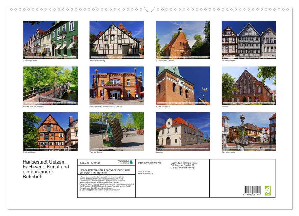 Hansestadt Uelzen. Fachwerk, Kunst und ein berühmter Bahnhof (CALVENDO Wandkalender 2027)
