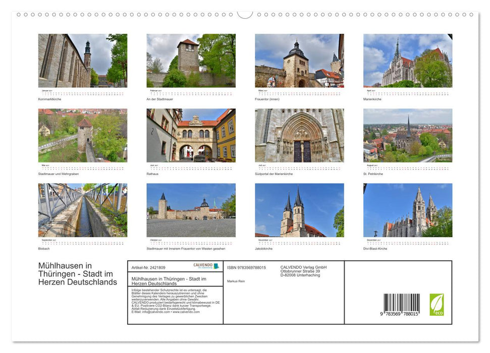 Mühlhausen in Thüringen - Stadt im Herzen Deutschlands (CALVENDO Premium Wandkalender 2027)