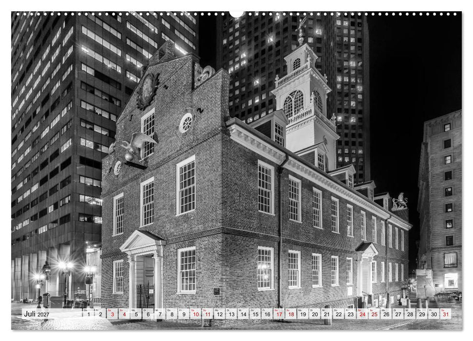 BOSTON Monochrome Stadtansichten (CALVENDO Premium Wandkalender 2027)