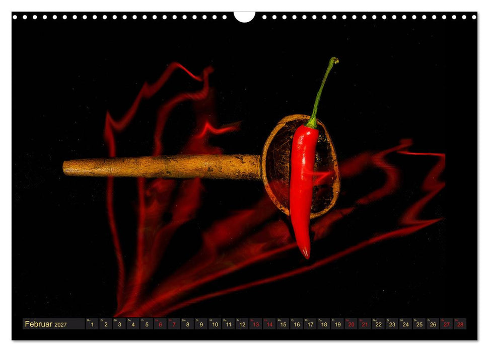 Scharfe Chili Fantasien - Creative Food Design (CALVENDO Wandkalender 2027)