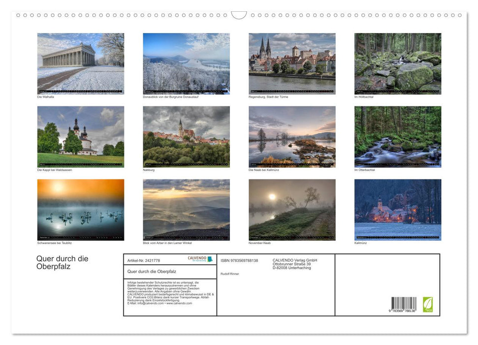 Quer durch die Oberpfalz (CALVENDO Wandkalender 2027)