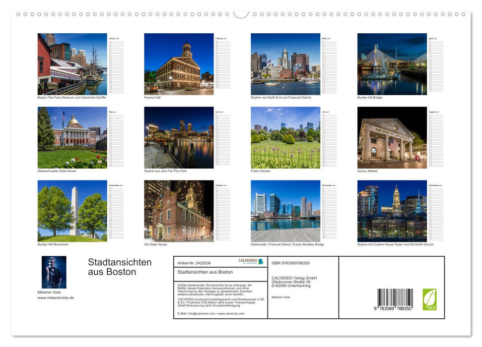 Stadtansichten aus Boston (CALVENDO Premium Wandkalender 2027)