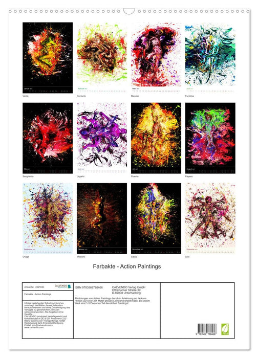 Farbakte - Action Paintings (CALVENDO Wandkalender 2027)