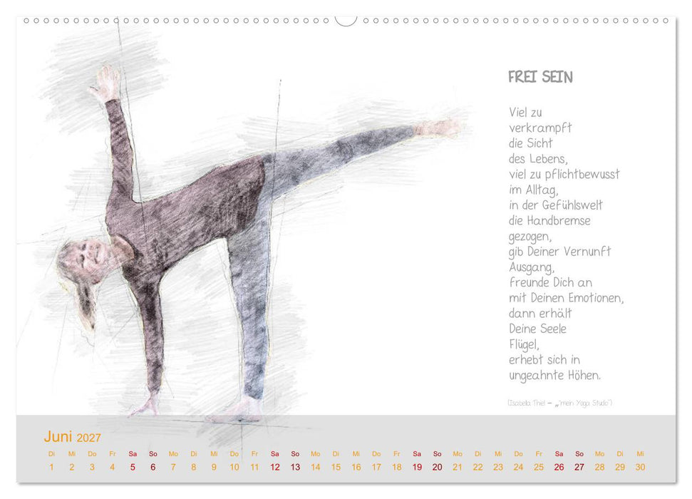 YOGA Inspirationen mit Texten zum Nachdenken (CALVENDO Wandkalender 2027)